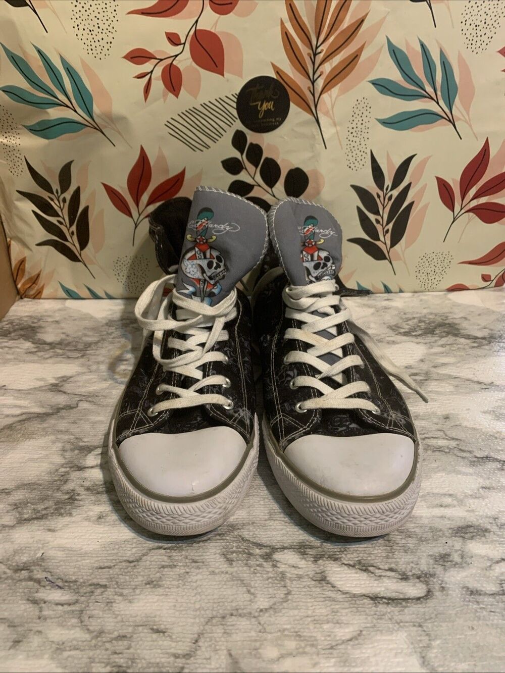 Ed Hardy Canvas Tennis Shoes Size 13
